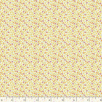 Marcus Fabrics Aunt Grace Goes Scrappy Ditsy Quilting Cotton Fabric- Yellow