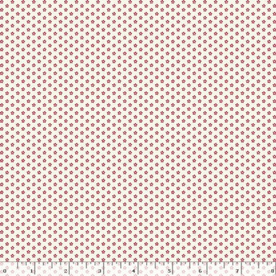 Marcus Fabrics Aunt Grace Goes Scrappy Mini Flowers Quilting Cotton Fabric- Red