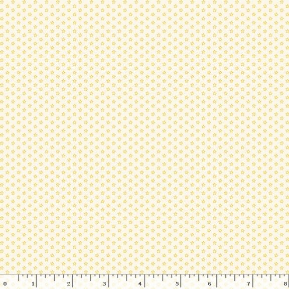 Marcus Fabrics Aunt Grace Goes Scrappy Mini Flowers Quilting Cotton Fabric- Yellow