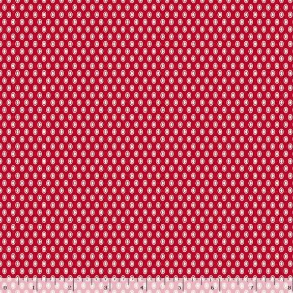 Marcus Fabrics Aunt Grace Goes Scrappy Oval Dots Quilting Cotton Fabric- Red