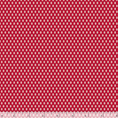 Marcus Fabrics Aunt Grace Goes Scrappy Oval Dots Quilting Cotton Fabric- Red