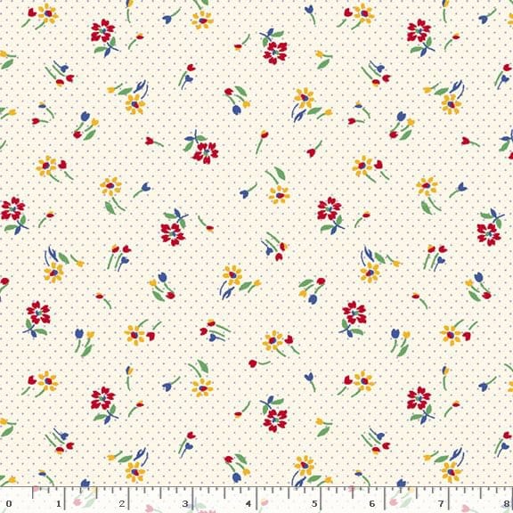 Marcus Fabrics Aunt Grace Goes Scrappy Blooms 108" Quilt Backing- Cream