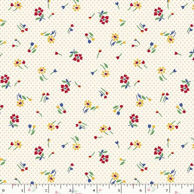 Marcus Fabrics Aunt Grace Goes Scrappy Blooms 108" Quilt Backing- Cream