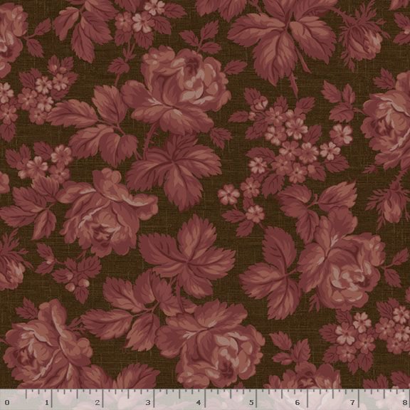 Marcus Fabrics Dressmaker Floral Quilting Cotton Fabric- Wine