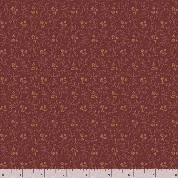 Marcus Fabrics Dressmaker Petite Flower Quilting Cotton Fabric- Wine