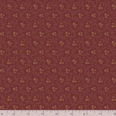 Marcus Fabrics Dressmaker Petite Flower Quilting Cotton Fabric- Wine