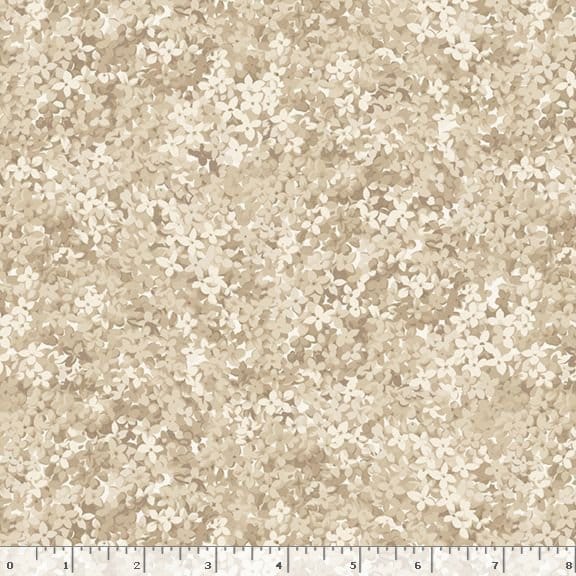 Marcus Fabrics Lavender & Lace Packed Flowers Quilting Cotton Fabric- Beige