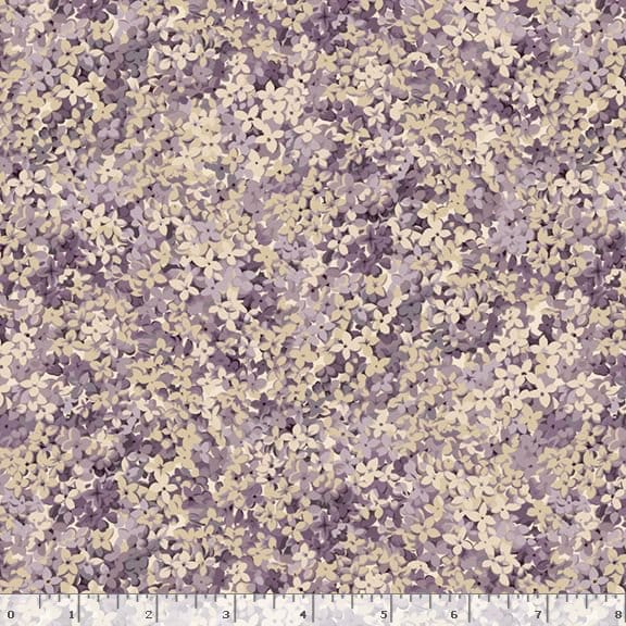 Marcus Fabrics Lavender & Lace Packed Flowers Quilting Cotton Fabric- Lilac