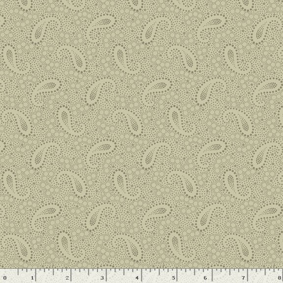 Marcus Fabrics Flower Garden Paisley Quilting Cotton Fabric- Sage
