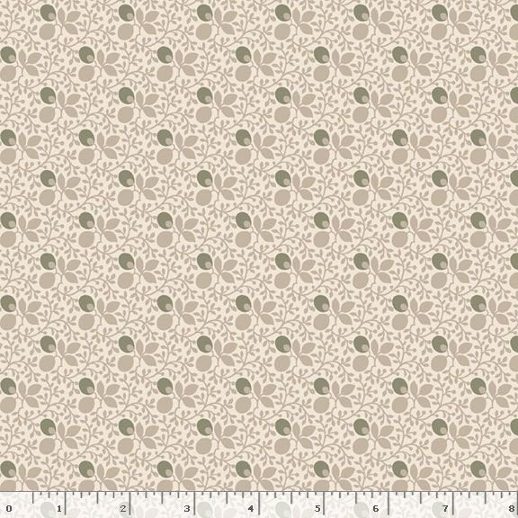 Marcus Fabrics Flower Garden Berry Vine Quilting Cotton Fabric- Cream
