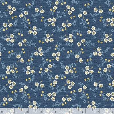 Marcus Fabrics Middleboro Road Garden Quilting Cotton Fabric- Navy