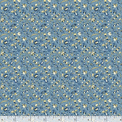 Marcus Fabrics Middleboro Road Flower Field Quilting Cotton Fabric- Blue