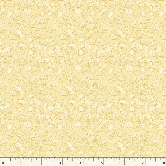 Marcus Fabrics Middleboro Road Painterly Flower Quilting Cotton Fabric- Yellow