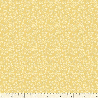 Marcus Fabrics Middleboro Road Leaves Quilting Cotton Fabric- Yellow