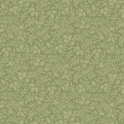 Marcus Fabrics Just Rosy Floral Silhouettes Quilting Cotton Fabric- Olive