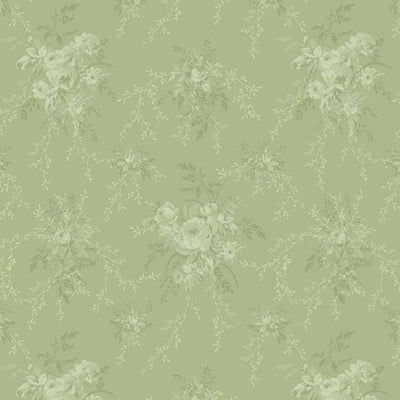Marcus Fabrics Just Rosy Bouquet Quilting Cotton Fabric- Sage