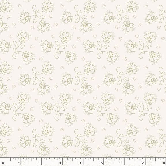 Marcus Fabrics Dandy Pansies Rustling Quilting Cotton Fabric- Cream