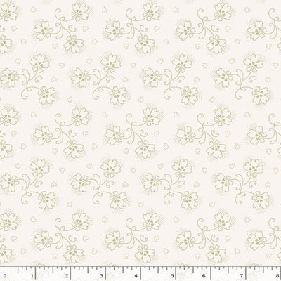 Marcus Fabrics Dandy Pansies Rustling Quilting Cotton Fabric- Cream