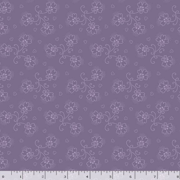 Marcus Fabrics Dandy Pansies Rustling Quilting Cotton Fabric- Purple