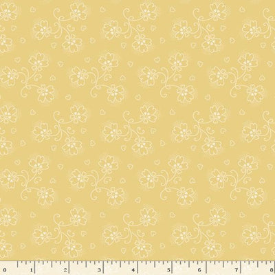 Marcus Fabrics Dandy Pansies Rustling Quilting Cotton Fabric- Yellow