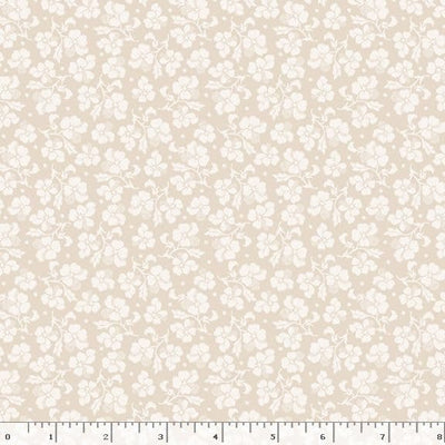 Marcus Fabrics Dandy Pansies Deed of Kindness Quilting Cotton Fabric- Beige