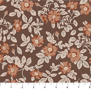 Charmwood Cocoa Floral Rayon Fabric