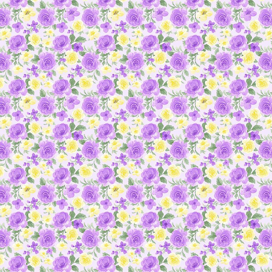 Timeless Treasures Cottage Charm Packed Antique Rose Quilting Cotton Fabric- Lilac