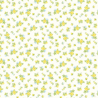 Timeless Treasures Cottage Charm Tossed Tiny Rose Quilting Cotton Fabric- Butter