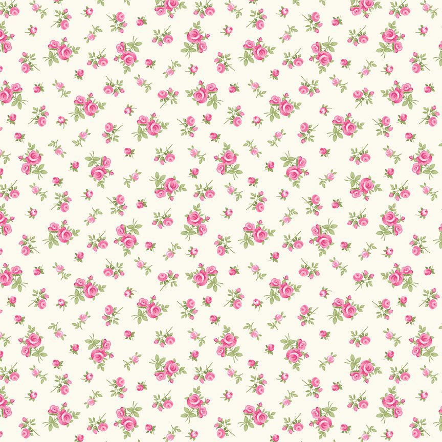 Timeless Treasures Cottage Charm Tossed Tiny Rose Quilting Cotton Fabric- Cream