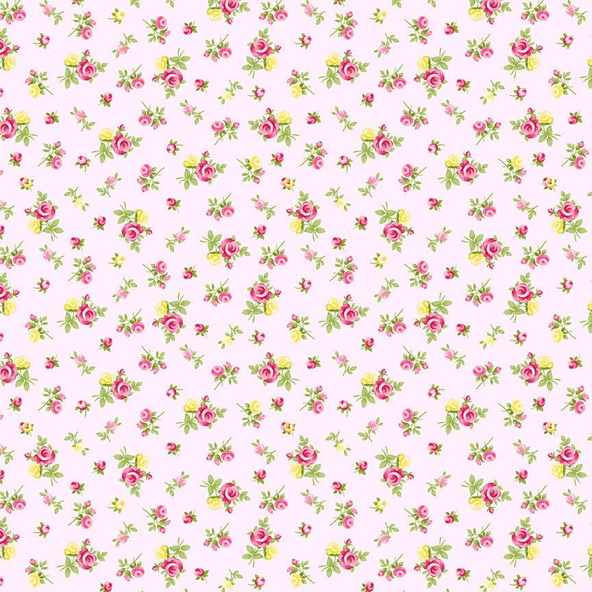 Timeless Treasures Cottage Charm Tossed Tiny Rose Quilting Cotton Fabric- Pink