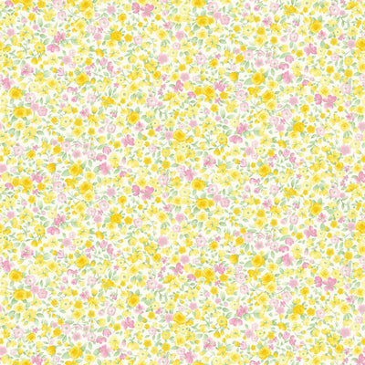 Timeless Treasures Cottage Charm Tiny Antique Floral Quilting Cotton Fabric- Butter