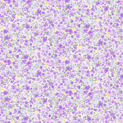 Timeless Treasures Cottage Charm Tiny Antique Floral Quilting Cotton Fabric- Lilac