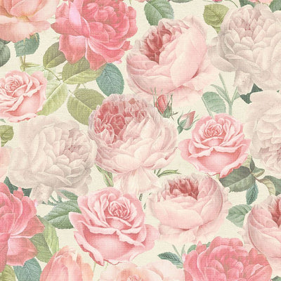 Timeless Treasures Jardin Packed Roses Quilting Cotton Fabric- Cream