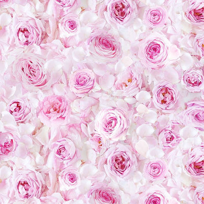 Timeless Treasures BelleRose Packed Roses in Petals Quilting Cotton Fabric- Blush