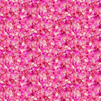 Timeless Treasures BelleRose Packed Petals Quilting Cotton Fabric- Fuchsia