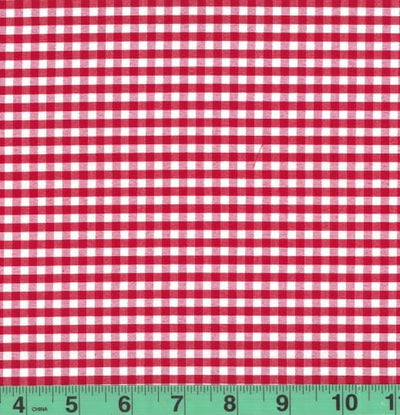 1/8" Red Checkered Yarn Dyed Poly Cotton Fabric