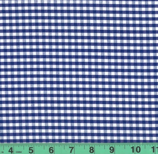 1/8" Royal Blue Checkered Yarn Dyed Poly Cotton Fabric