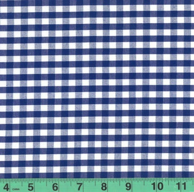 1/4" Royal Checkered Yarn Dyed Poly Cotton Fabric