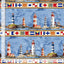 Timeless Treasures Beacon of Light Lighthouse 11" Stripes Quilting Cotton Fabric- Nautical