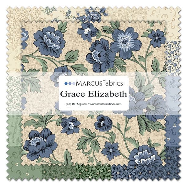 Marcus Fabrics Grace Elizabeth Layer Cakes (42) 10"x10" Squares Quilting Cotton Fabric