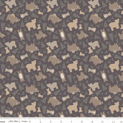 Riley Blake Elmer & Eloise Bears Quilting Cotton Fabric- Brown