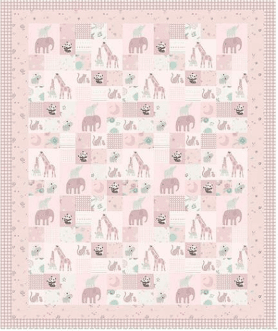 Riley Blake Pink Safari Stargazing Panel (29 3/4" x 35 1/2") Double Lush Velvet - No Fray Edge