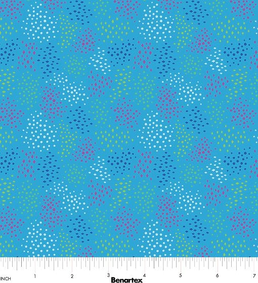 Benartex Cheeto's World Ditsy Dots Quilting Cotton Fabric- Teal