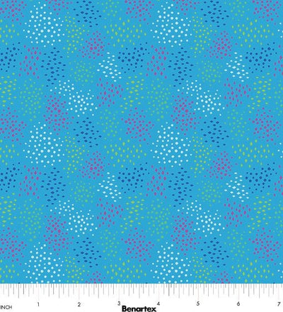 Benartex Cheeto's World Ditsy Dots Quilting Cotton Fabric- Teal