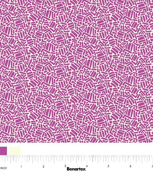 Benartex Cheeto's World Dashes Quilting Cotton Fabric-  Fuchsia