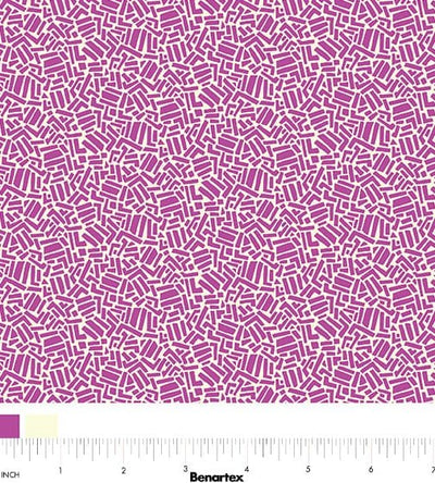 Benartex Cheeto's World Dashes Quilting Cotton Fabric-  Fuchsia