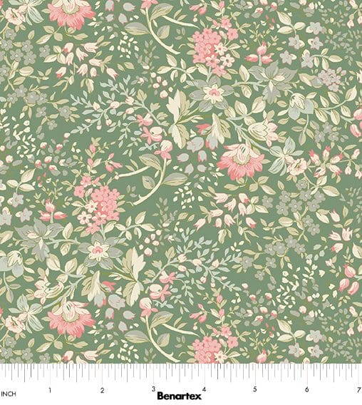 Benartex Beloved Penelope Quilting Cotton Fabric- Dark Willow