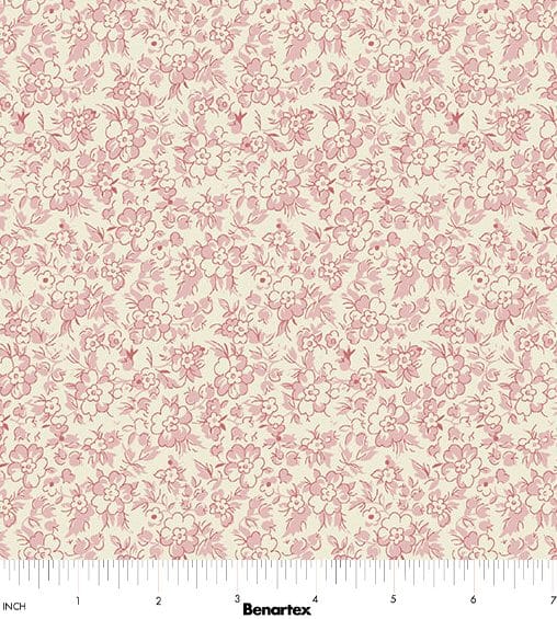 Benartex Beloved Beloved Calico Quilting Cotton Fabric- Rose/Natural