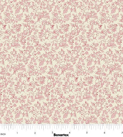 Benartex Beloved Beloved Calico Quilting Cotton Fabric- Rose/Natural