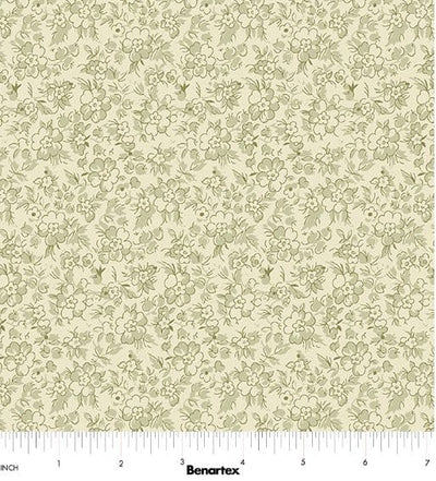 Benartex Beloved Beloved Calico Quilting Cotton Fabric- Sage/Natural
